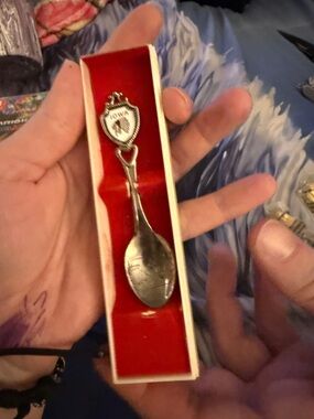 Iowa Collectible Silver Tone Souvenir Spoon - Shield Top